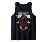 Horror Pentagram Let's Summon The Devil Quote Funny Kids Art Tank Top