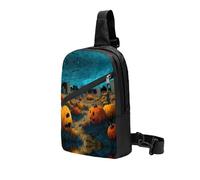 Horror Pumpkin Cemetery Backpack Satchel Multi-Purpose Chest Bag Trekking Waterproof Satchel
