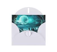 Horror Pumpkin Cemetery Exquisite Pearl Paper Holiday Cards, Birthday Cards, Suitable For Christmas, Valentine'S Day, Wedding Anniversary And Party Invitation Cards.