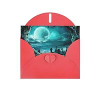 Horror Pumpkin Cemetery Exquisite Pearl Paper Holiday Cards, Birthday Cards, Suitable For Christmas, Valentine'S Day, Wedding Anniversary And Party Invitation Cards.