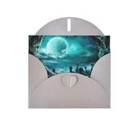 Horror Pumpkin Cemetery Exquisite Pearl Paper Holiday Cards, Birthday Cards, Suitable For Christmas, Valentine'S Day, Wedding Anniversary And Party Invitation Cards.