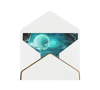 Horror Pumpkin Cemetery Personalised Pearl-Finish Greeting Cards With Envelopes - Five Elegant Colourways, Gold-Edged Blank Cards, Suitable For All Occasions