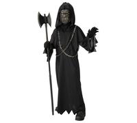 Horror Robe Grim Reaper Scary Screamer Kids Halloween Fancy Dress + Mask