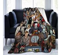 Horror Scared Movie Characters Blanket Flannel Fleece Throw Anime Blanket Fuzzy Lightweight Christmas Decoration Luxury Fluffy Microfiber Bl 125CM X 100CM