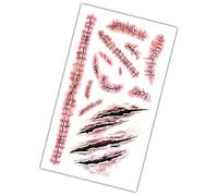 Horror Scars Stickers, Horror Halloween Face Sticker, Halloween Decorative Stickers, Temporary Face Stickers, Pretend Prank Props for Women and