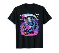 Horror Skeleton With Dobermann Halloween Dog Lover Owner T-Shirt