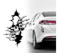 Horror Skull Car Sticker, 2 Pcs Large Skull Car Decal Stickers 32 * 22CM Horror Car Stickers 3D Car Body Skull Decal Sticker Halloween Self-Adhesive Car Decoration Stickers