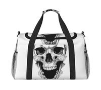 (Horror Skull) Durable Twill Travel Tote Bag Large Capacity Handheld & Crossbody Bag for Weekend Trips,Sports,and Outdoor Activities