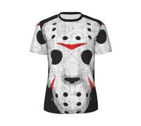 Horror Skull Men' S Sport T-Shirt, Breathable Mesh T-Shirts Running Tops Short Sleeve Gym Tops Workout Shirts for Men M Black