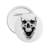 Horror Skull -Print Custom Round Enamel Pin - Alloy Metal Lapel Badge For Jacket, Bag, Gift Idea.