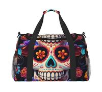 Horror Skull Print Foldable Carry On Tote Large Capacity Hand Carry Bag for Airplane Weekend Getaways