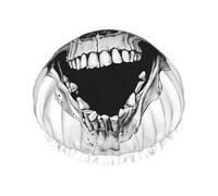 Horror Skull Printed Double Layer Lined Shower Cap,Shower Caps For Women Reusable