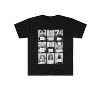 Horror Squad Mugshot T Shirt Movie Characters Halloween Spooky Season 80s Tee Black M