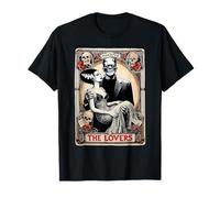 Horror The Lovers Tarot Card Funny Frankenstein And Bride T-Shirt