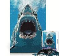 Horror The Shark Vintage Puzzles for Adults 1000 Puzzles Brain Teaser Sharp Detail Family Pastime Art Piece (50x75cm)