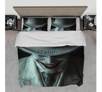 Horror Theme 3 Pieces Bedding Set Scary Creepy Face Print Duvet Covers Set with Zipper 4 Ties 2 Pillowcases Vintage Bedroom Decor Single XL