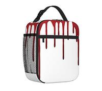 Horror Theme,Insulated Lunch Bag for Women Men Work,Flowing Blood Horror Halloween Themed,Reusable Leakproof Lunch Box for Adult O