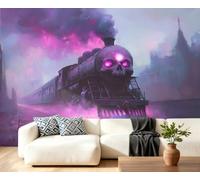 Horror Train Wall Murals, Skull Train Mural, Horror Theme Wallpaper for Living Room Bedroom Office Hotel Bar Ceiling Decor - 300x210cm