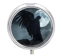 Horror Vampire Devil Grim Reaper Pill Box 3 Compartment Small Portable Medicine Case Pill Organizer for Pocket Purse