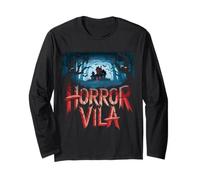 Horror Vila Haunted Mansion Scary Forest Scene Long Sleeve T-Shirt