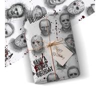 Horror Villains Gift Wrap - Horror wrapping paper, Scary Present, Horror villain paper, Halloween wrapping paper, Spooky birthday gift 6M Roll
