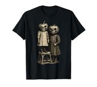 Horror Vintage Photo Tee Scary Grunge Pumpkin Heads Kids T-Shirt