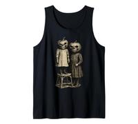 Horror Vintage Photo Tee Scary Grunge Pumpkin Heads Kids Tank Top