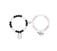 Horror Wolf Inspired Matching Bracelets for Couples Best Friends BFF Friendship Bracelets for Women Men Halloween Christmas Gift, Adjustable, Glass Zinc, no gemstone