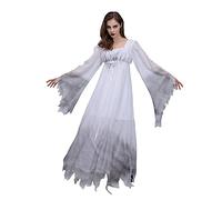 Horror Zombie Costume Halloween Ghost Women's Cosplay Vampire Bride Comfortable Cheek Festival Gothic Solid Color Basic Asymmetrical White Dress