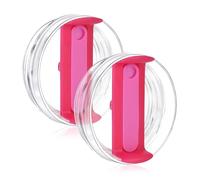 Horsdo 40oz Tumbler Lid for Stanley, Spill Proof Splash Resistant Tumbler Covers,Replacement cover for Stanley Cup Accessory(2 pack) (Rose red, 40oz)