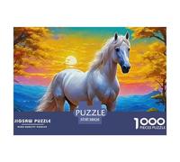 Horse 1000 Piece Jigsaw Puzzle Handwork Puzzle Educational Challenge for Challenging Family Activity Games Colorful for Home Decor Gifts 38x26cm/1000pcs