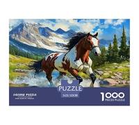 Horse 1000 Piece Jigsaw Puzzles Fun Challenging Modern Horse in Vibrant Landscapes Educational Game for The Whole Gifts for Adults And Kids Age 52x38cm/1000pcs