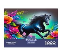 Horse 1000 Piece Jigsaw Puzzles Fun Challenging Modern Wildlife Classic Educational Games Beautiful Decoration Suitable for Children & People Aged 14+ 52x38cm/1000pcs