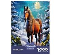 Horse 1000 Piece Jigsaw Puzzles Fun Challenging Modern Wildlife Classic Educational Games for The Whole Gifts For Children And Adults Aged 14 And Over 52x38cm/1000pcs