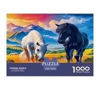Horse 1000 Piece Jigsaw Puzzles Fun Challenging Modern Wildlife Puzzles Game Creativity & Gift Giving Suitable for Children & People Aged 14+ 70x50cm/1000pcs