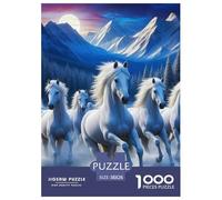 Horse 1000 Piece Puzzle Age 12+ for Adults with Extra Fun Challenges Colourful Home Decoration Randomly Shaped 38x26cm/1000pcs