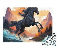 Horse 1000 Piece Puzzles Beautiful View A Galloping Wild Horse Home Decoration Decompression Jigsaw for Men And Women Challenging Puzzles Jigsaw Puzzles for Adults 38x26cm/1000pcs