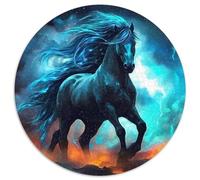 Horse 1000 Piece Round Jigsaw Puzzle Horse Premium Large Format Puzzle Stress Relief Relaxing Activity for Families Home Wall Art Ready 1000pcs (67.5x67.5cm)