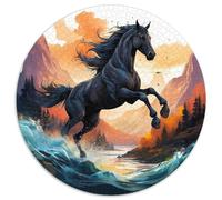 Horse 1000 Piece Round Puzzles for Kids And Adults Educational Games Colorful for Gift for Creative for Teenagers And Adults 1000pcs (67.5x67.5cm)