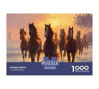 Horse 1000 Pieces Jigsaw Puzzles Engaging Family Games Jigsaw Puzzles Beautiful Decoration for Gifts 52x38cm/1000pcs