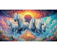 horse 1000 Pieces Jigsaw Puzzles for Adults Educational Games Jigsaw Puzzle Home Decors for Adults and Kids Age 12 Years Uphorse38x52cm/1000pcs
