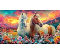horse 1000 Pieces Recycled Paper Jigsaw Puzzle Impossible Hard Difficult Educational Games for The Whole for Women, Gifts for Men 38x52cm/1000pcs