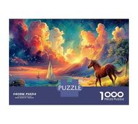 Horse 1000Piecess JigsawPuzzlesSnowman Puppy ForAdults Colourful Brainteasing Age12+byth Challenging The Impossible Difficult Game Fun, Challenging 38x26cm/1000pcs