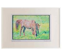 Horse 113090 - Arabian Horses - Mare With Foal A3 Picture Frame Limited Edition A4