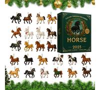 Horse 2025 - Flat 2D Christmas Pendant Decoration with Hanging Ornaments for Family Countdown, Perfect for Tree, Wall, or Door Display for Equestrians, Children, and Adults Holiday Cel