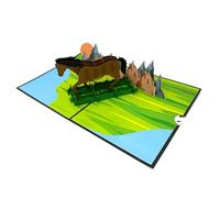 Horse 3D Pop Up Greeting card, 3D Horse card for him and her, laser cut- hand assembled, paper art, Make someone smile