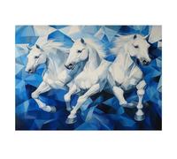 Horse Abstract Blue Jigsaw Puzzle, 1000 Pcs Indoor Adult Game