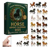 Horse Advent Calendar 2025 - 24 Days Christmas Countdown Calendar with 24 Unique Horse Decorations,Horse Countdown Calendar with 2D Acrylic Horse Gifts and Surprises for Horse Lovers & Collectors