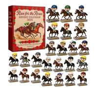 Horse Advent Calendar 2025, 24 Days Christmas Countdown Calendar with 24 Unique Miniature Horses Figurines, Run for the Roses Advent Calendar 2025, Gift for Horse Lovers