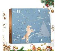 Horse Advent Calendar 2025, 24 Days Winter Sky Design Animal Countdown with 24 pcs Horse Gifts and Surprises, A Great Gift Christmas for Horse Owners, Riders, and Stables (Blue)
